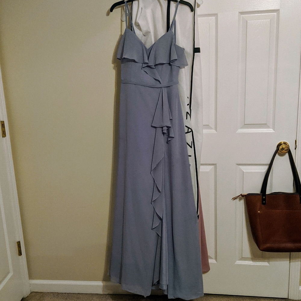 Azazie Dusty Blue Bridesmaid Formal Prom Dress